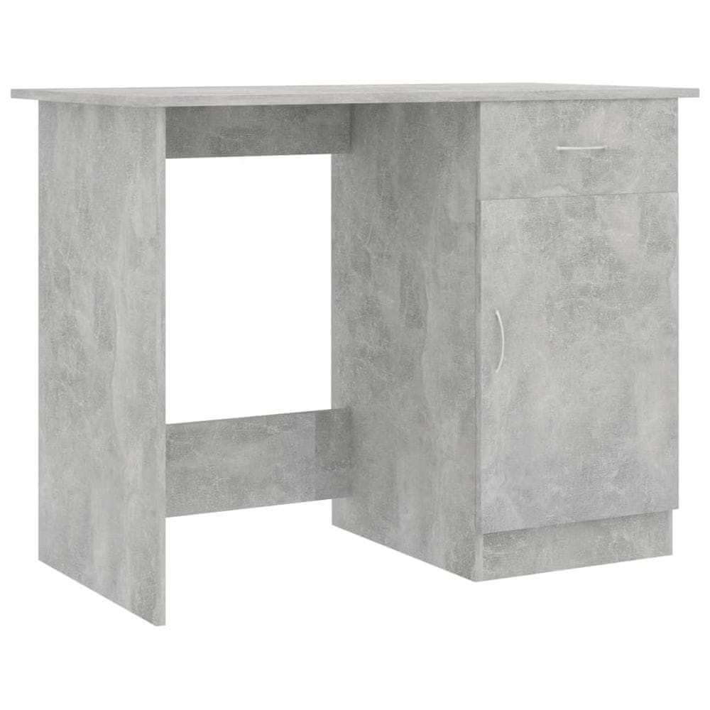 Vidaxl Písací stôl, betónovo sivý 100x50x76 cm, drevotrieska